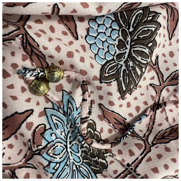 Destination 365 Printed Short Sleeve Midi Dress Smocking Pink Floral M, L or XL - Picture 2 of 4